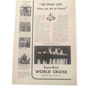 Vintage 1932 Canadian Pacific Empress of Berlin World Cruise Ad Advertisement